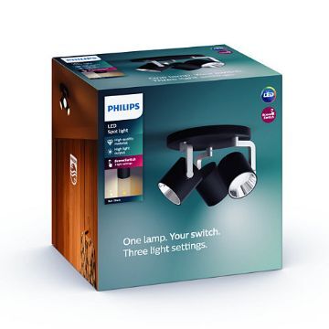 Imagine Plafoniera LED neagra Philips Byrl Scene Switch 3x4.3W 24V PC02708