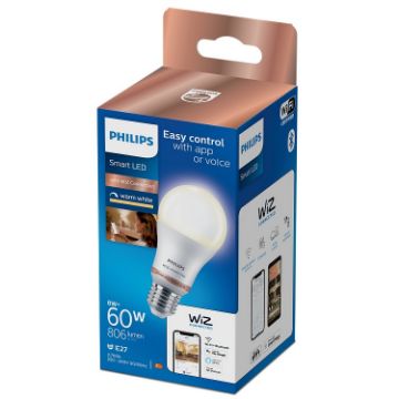 Poza cu Bec LED Philips Smart E27 A60 8W 806lm Dimmable Warm White