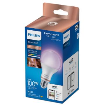 Poza cu Bec LED Philips Smart E27 A67 13W 1521lm Full Color