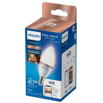 Imagine Bec LED Philips Smart E14 C37 4.9W 470lm Dimmable Warm White