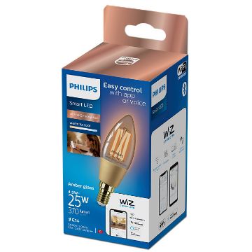 Imagine Bec LED Philips Smart Amber E14 C35 4.9W 370lm Tunable White