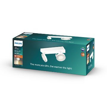 Plafoniera LED alba Philips Clockwork SELV 2x4.5W 2200-2700k PC02716