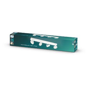Plafoniera LED alba Philips Clockwork SELV 4x4.5W 2700k PC02718