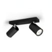Plafoniera spot neagra Philips Kosipo 2x5.5W GU10 PC02727