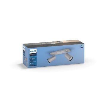 Plafoniera spot aluminiu Philips Paisley 2x5.5W GU10 PC02730