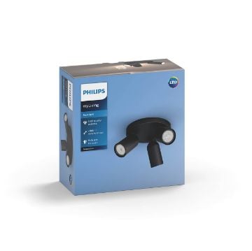 Plafoniera spot neagra Philips Pongee 3x5.5W GU10 PC02735