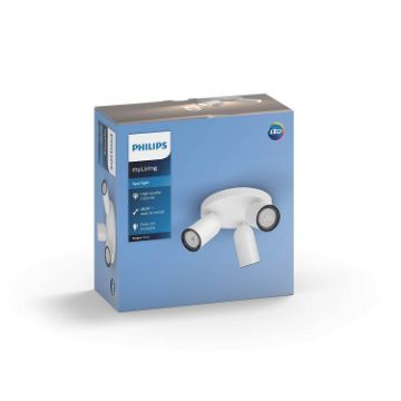 Plafoniera spot alba Philips Pongee 3x5.5W GU10 PC02736
