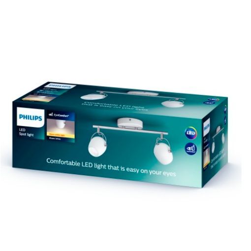 Plafoniera LED alba Philips Rivano 2x4.3W 24V 800lm lumina calda PC02740