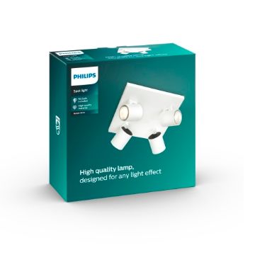 Plafoniera spot alba Philips Runner 4x20W GU10 PC02748