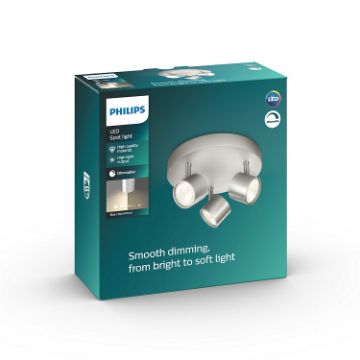 Imagine Plafoniera LED aluminiu Philips Star 3x4.5W 1500lm lumina calda PC02753