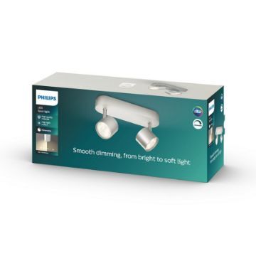 Plafoniera LED aluminiu Philips Star 2x4.5W 1000lm lumina calda PC02759