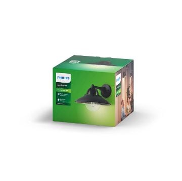 Aplica exterior neagra Philips Cormorant 42W E27 IP44 PC02772
