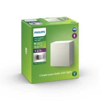 Aplica LED exterior inox Philips Macaw 3W 270lm lumina calda PC02783