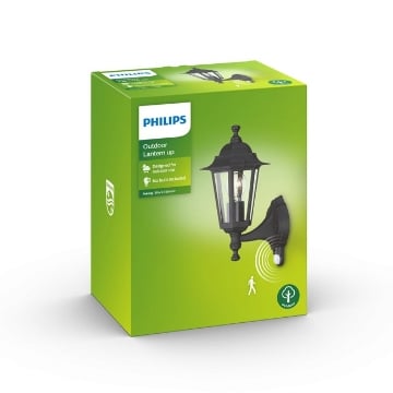 Aplica exterior neagra Philips Peking 60W E27 IP44 PC02791