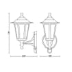 Aplica exterior neagra Philips Peking 60W E27 IP44 PC02791