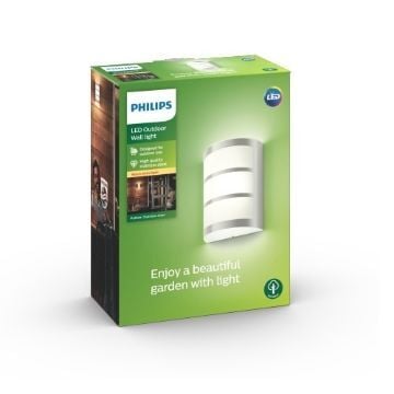 Aplica LED exterior inox Philips Python 6W 600lm lumina calda PC02796
