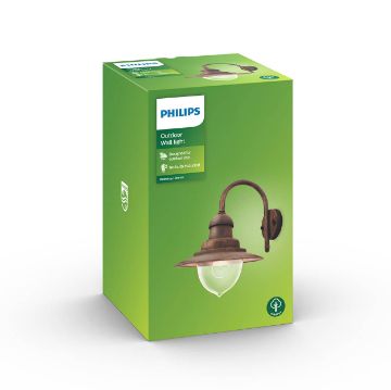 Aplica LED exterior bronz Philips Raindrop 60W E27 IP44 PC02804
