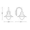 Aplica LED exterior bronz Philips Raindrop 60W E27 IP44 PC02804