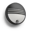 Aplica LED exterior neagra Philips Yarrow senzor miscare 6W 600lm lumina calda PC02827