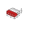 Clema doza rigid Wago 1P 4x2.5mmp Rosu