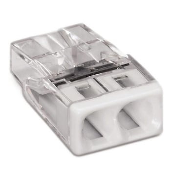 Clema doza rigid Wago 1P 2x2.5mmp Alb
