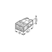 Clema doza rigid Wago 1P 2x2.5mmp Alb