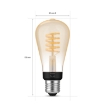 Bec LED Philips Hue Vintage BT ST64 7W E27 White Ambiance