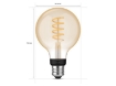 Bec LED Philips Hue Vintage BT G93 7W E27 White Ambiance