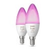 Set 2 becuri LED Philips Hue BT E14 B39 5.3W 470lm White and Color Ambiance
