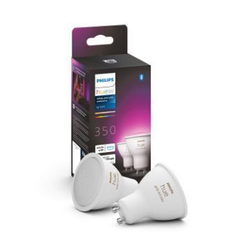 Set 2 becuri LED Philips Hue BT 4.3W GU10 White and Color Ambiance