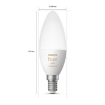 Set 2 becuri LED Philips Hue BT E14 B39 5.2W 470lm White Ambiance