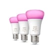 Set 3 becuri LED Philips Hue BT 6.5W E27 White and Color Ambiance