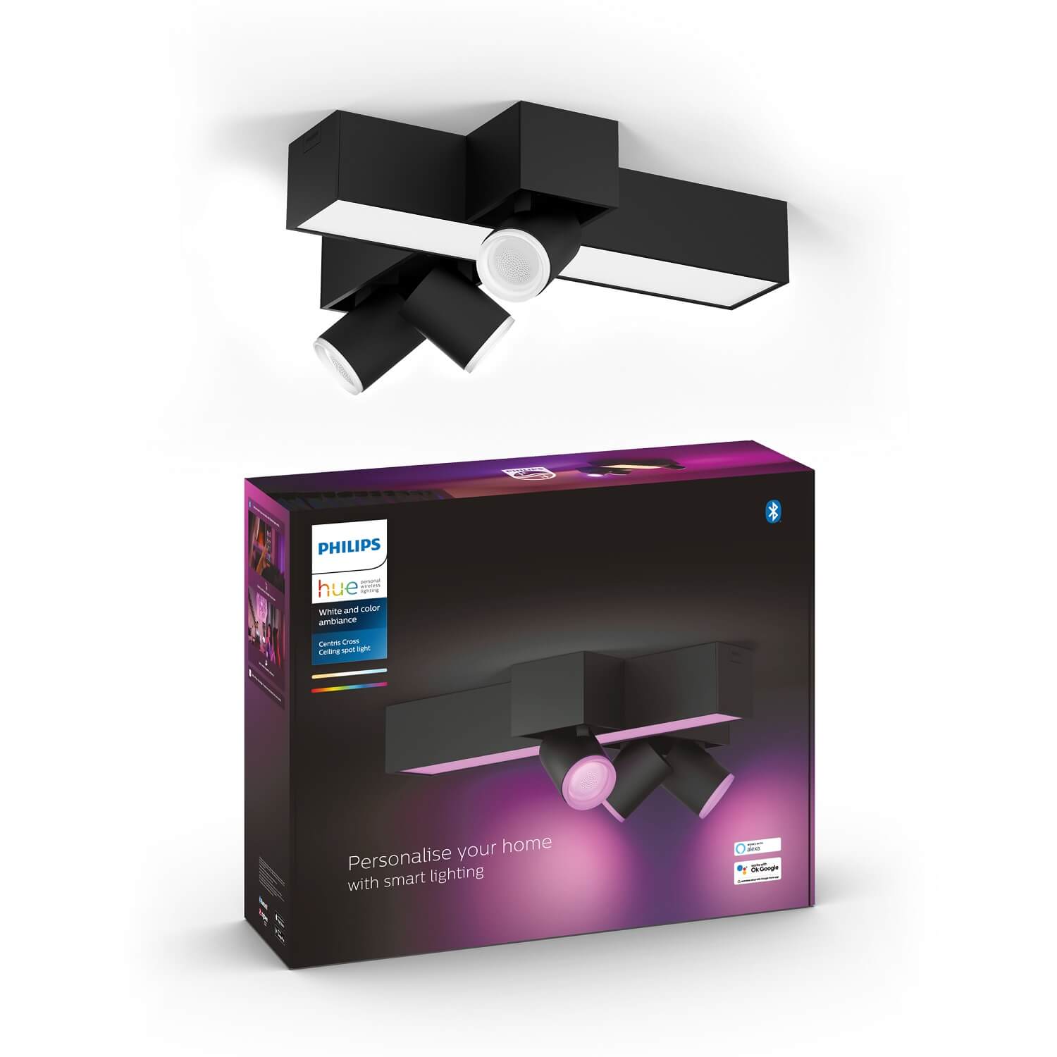 shave ceiling crack Plafoniera cu spot Philips Hue Centris BT 3x5.7W-25W 3050lm White and Color  Ambiance 5060830P7