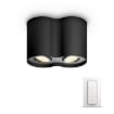 Spot aplicat Philips Hue Pillar Black BT 2x5W White Ambiance