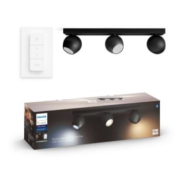 Spot negru Philips Hue Buckram BT 3x5W White Ambiance