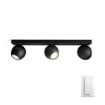 Spot negru Philips Hue Buckram BT 3x5W White Ambiance