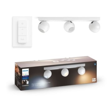 Spot alb Philips Hue Buckram BT 3x5W White Ambiance