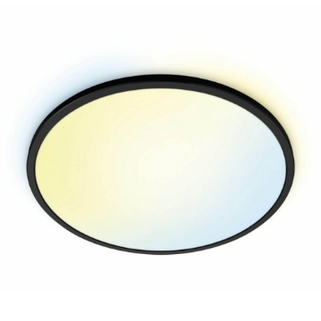 Plafoniera LED neagra WiZ SuperSlim 32W 3800lm WiFi BT Tunable White