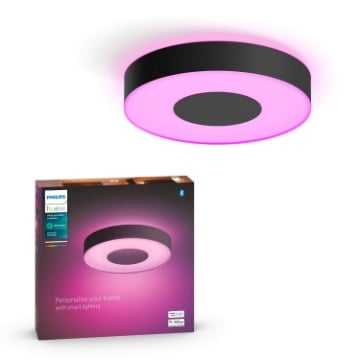 Plafoniera LED smart neagra baie Philips Hue Xamento BT 33.5W 2350lm IP44 White and Color Ambiance