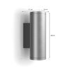 Aplica exterior Philips Hue Appear Silver 2x8W White and Color Ambiance 1746347P7