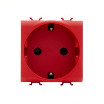 Priza modulara schuko Gewiss Chorus standard german 2 module 16A 2P+E rosie GW10251
