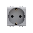 Priza modulara schuko Gewiss Chorus standard german 2 module 16A 2P+E titan GW14241