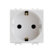 Priza modulara schuko standard german 2 module 16A 2P+E Gewiss Chorus alb GW10241