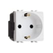 Priza modulara schuko standard german 2 module 16A 2P+E Gewiss Chorus alb GW10241