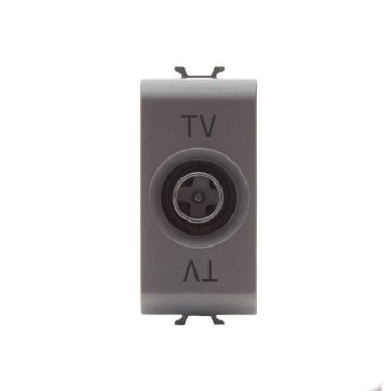 Priza modulara TV directa Gewiss Chorus 1 modul titan 0DB conector tata GW14361