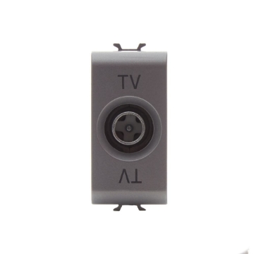 Priza modulara TV directa Gewiss Chorus 1 modul titan 0DB conector tata GW14361