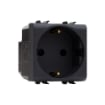 Priza modulara schuko Gewiss Chorus standard german 2 module 16A 2P+E negru GW12241