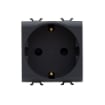 Priza modulara schuko Gewiss Chorus standard german 2 module 16A 2P+E negru GW12241