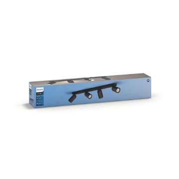 Plafoniera spot neagra Philips Pongee 4x5.5W GU10 PC02391