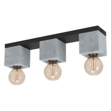 Plafoniera dormitor Eglo Prestwick Black-Gray 43596